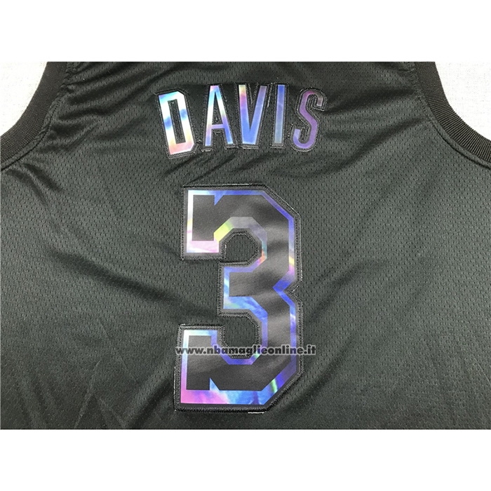 Maglia Los Angeles Lakers Anthony Davis #3 Iridescent Logo Nero
